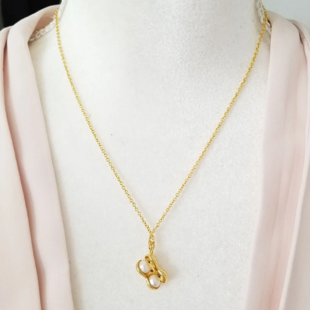 Peanut 18k Gold Plated & Peal Necklace - Picture 6 of 7